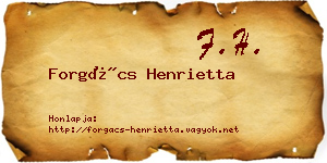 Forgács Henrietta névjegykártya