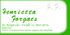 henrietta forgacs business card